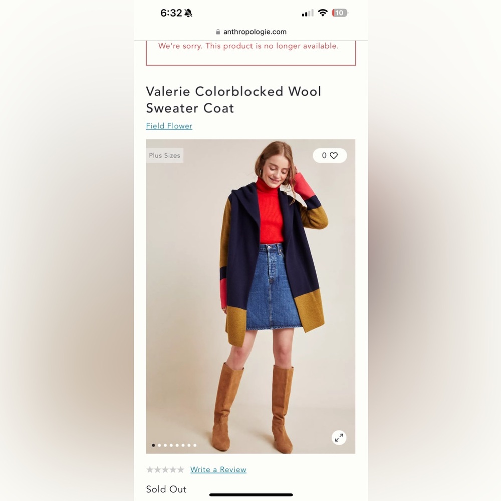 Valerie Colorblocked Wool Sweater Coat